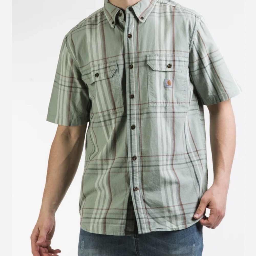 Carhartt Men's Sage Plaid Button Down Shirt